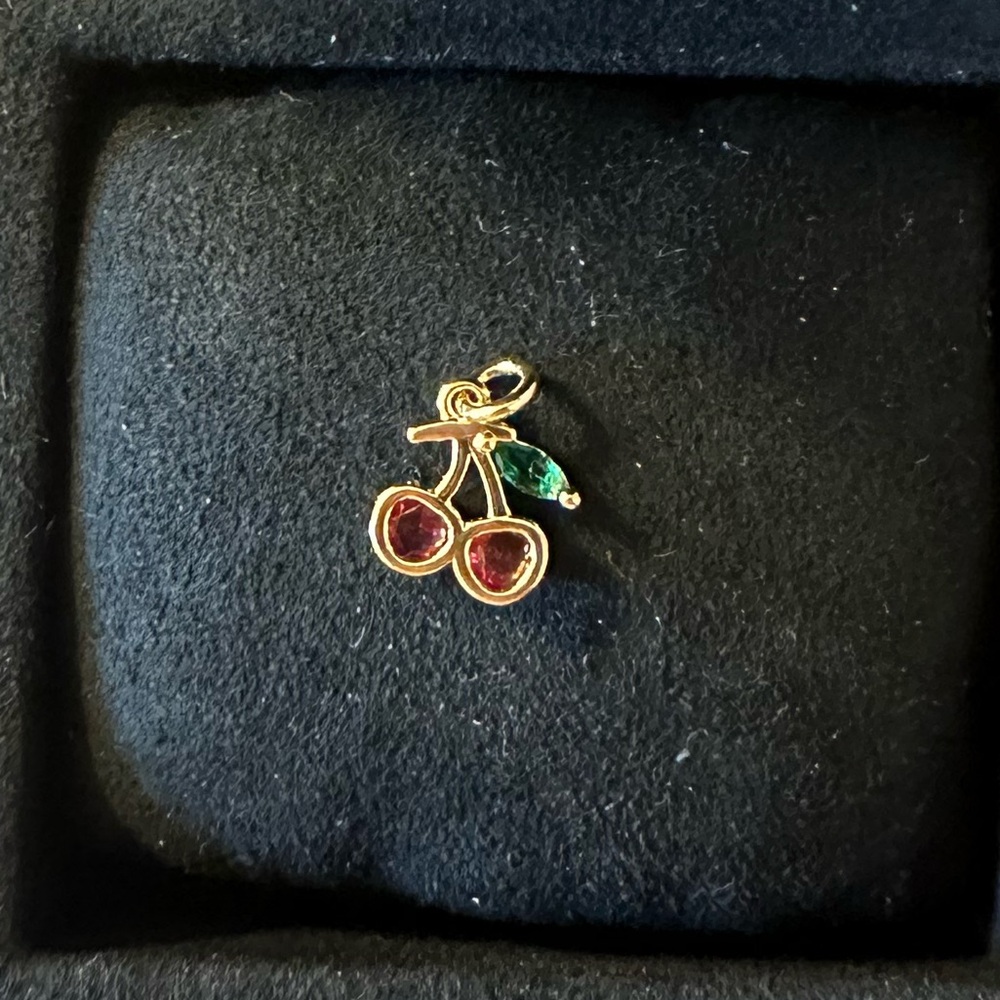 CHERRY GOLD PLATED NECKLACE CHARM